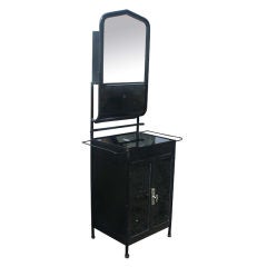 Vintage Industrial Black Steel Washstand 11