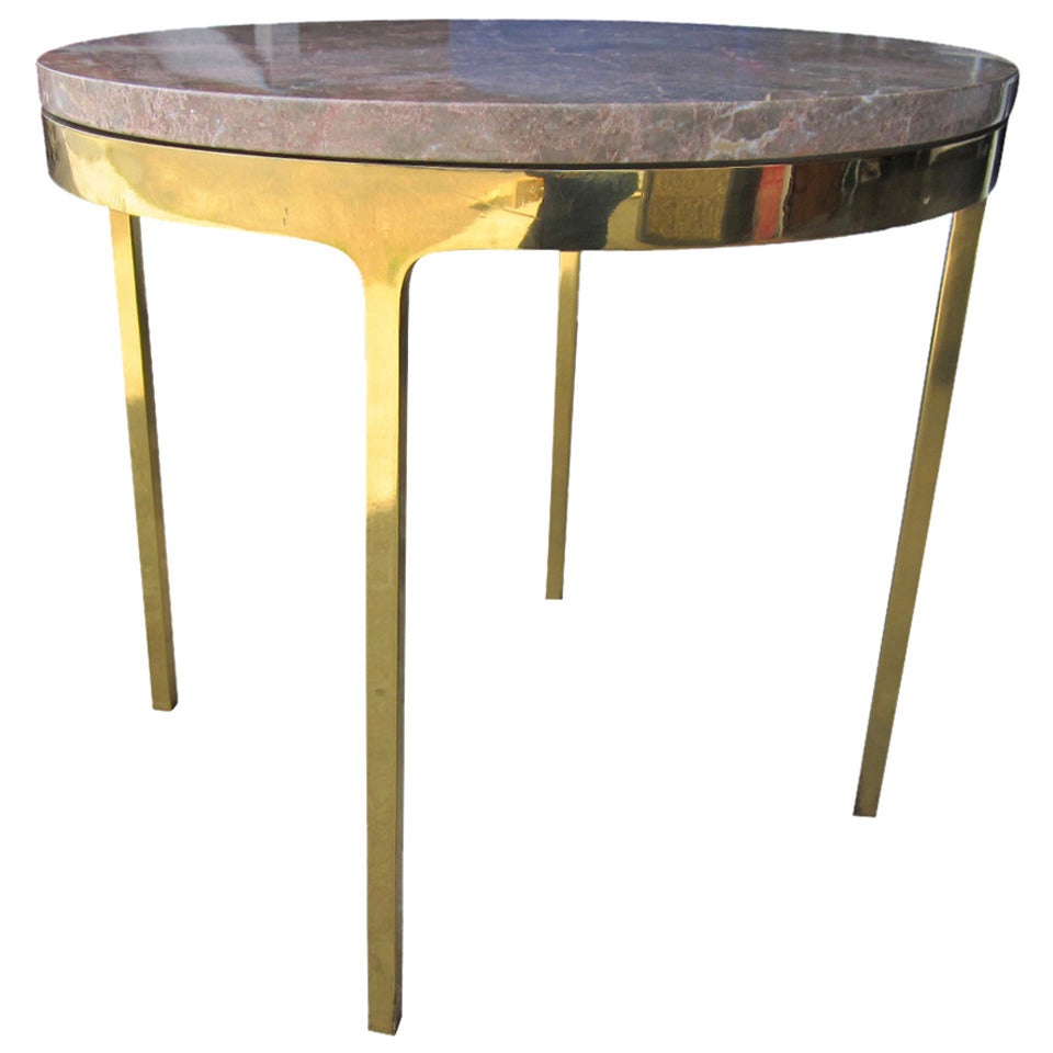 Vintage Zographos Brass and Marble Side Table