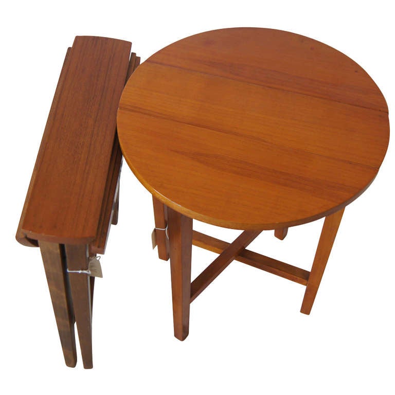 Danish Vintage Side Tables / Night Stands with Folding Leaves 