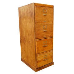 Vintage Pine Wood Four drawers File Cabinet