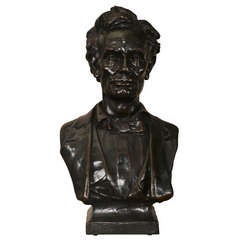 Antique Bronze Bust of Abraham Lincoln by Max Bachmann 