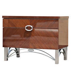 Contemporary Two Drawer Italian Nightstand
