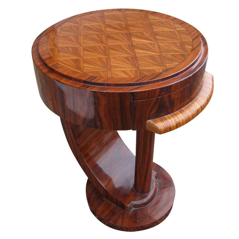 Art Deco Style Inlaid End Table at 1stdibs