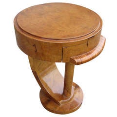 Art Deco Style Burled Nightstand End Table