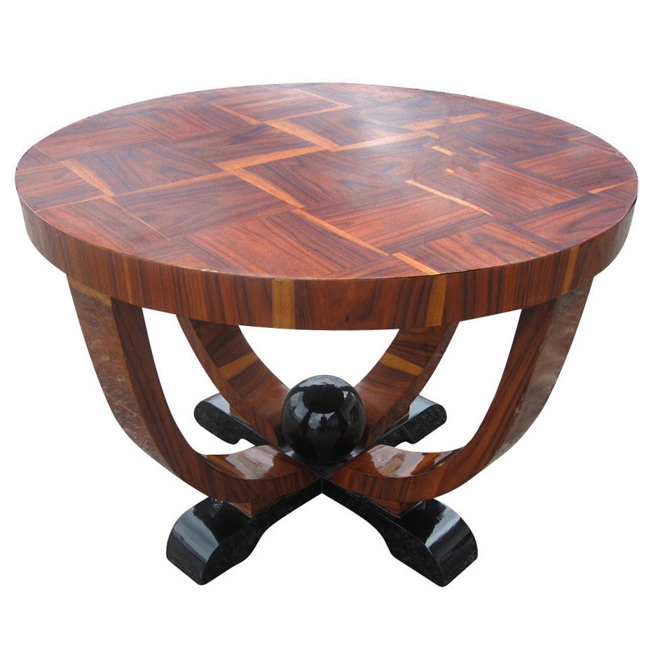 Small Art Deco Style Inlaid End Table