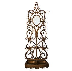 Antique Victorian Rococo Iron Hall Tree