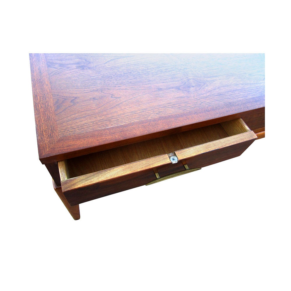 American Vintage Lane Walnut Coffee Table with Drawer