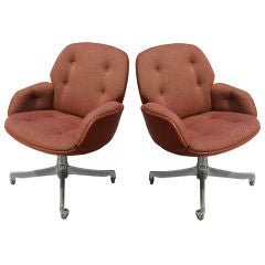Pair of Steelcase Leather & Fabric Arm Chairs 11