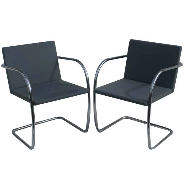 Stainless Steel Mies Van Der Rohe For Knoll Thin Pad Brno Chair
