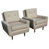 Pair Of Early Florence Knoll For Knoll Lounge Chairs