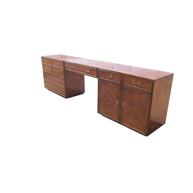 John Widdicomb Executive Campaign Kneehole Credenza