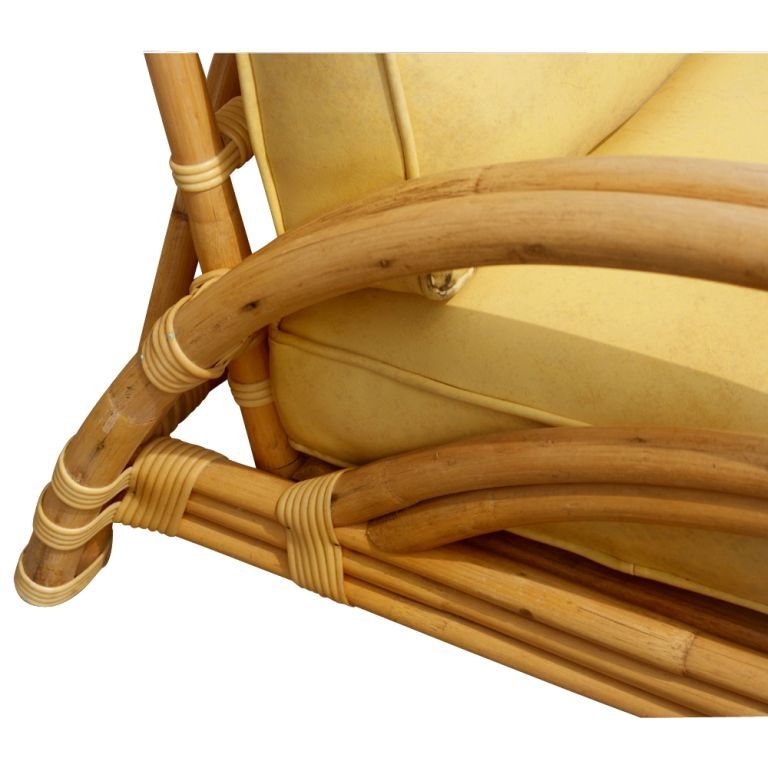 Mid-Century Modern Vintage Paul Frankl Style Ritts Tropitan Rattan Lounge Chair
