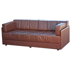 Brayton Brown Leather Sofa Daybed 60% OFF original price of $1900