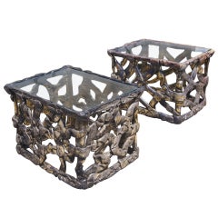 Pair Of Brutalist Side Tables
