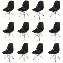 Twelve Eames For Herman Miller Gray Side Dining Chairs