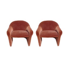 Pair Of Michael Graves For Brayton Mohair Lounge Chairs