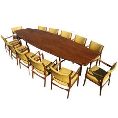 8 Vintage Walnut Johnson Chair Co. Chicago Dining Chairs Set 8
