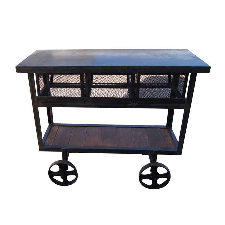 wire basket cart with wheels
