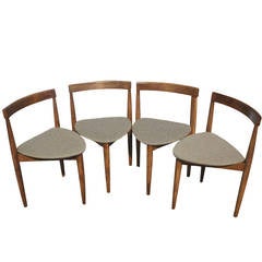 Set of Four Vintage Mid-Century Modern Teak Chairs In the manner of Hans Olsen