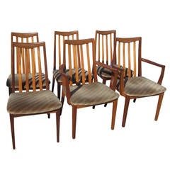 Set of Six Vintage Mid-Century G Plan Fresco High Back Dining Chairs