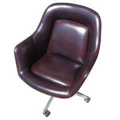 Vintage Mid Century Leather Executive Chair by Max Pearson for Knoll