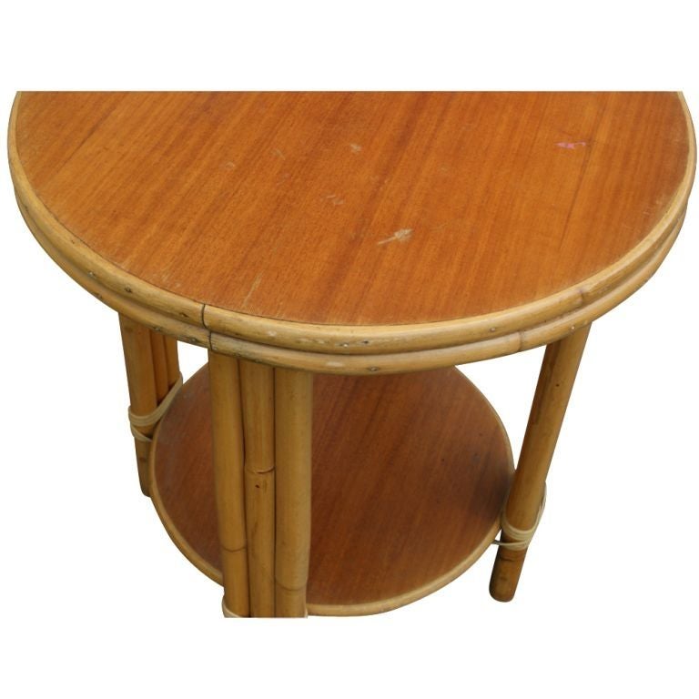 American Pair Of Paul Frankl Style Bamboo Tropitan Side Tables