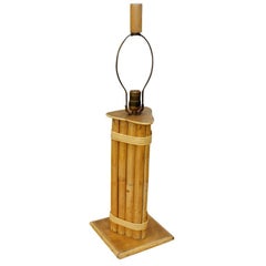 Paul Frankl Style Tropitan Bamboo Table Lamp