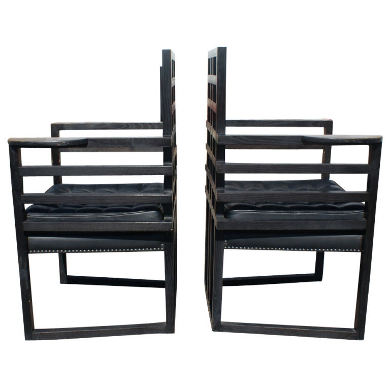 1 Josef Hoffmann Armloffel Stühle Made by Wittmann (Österreichisch)