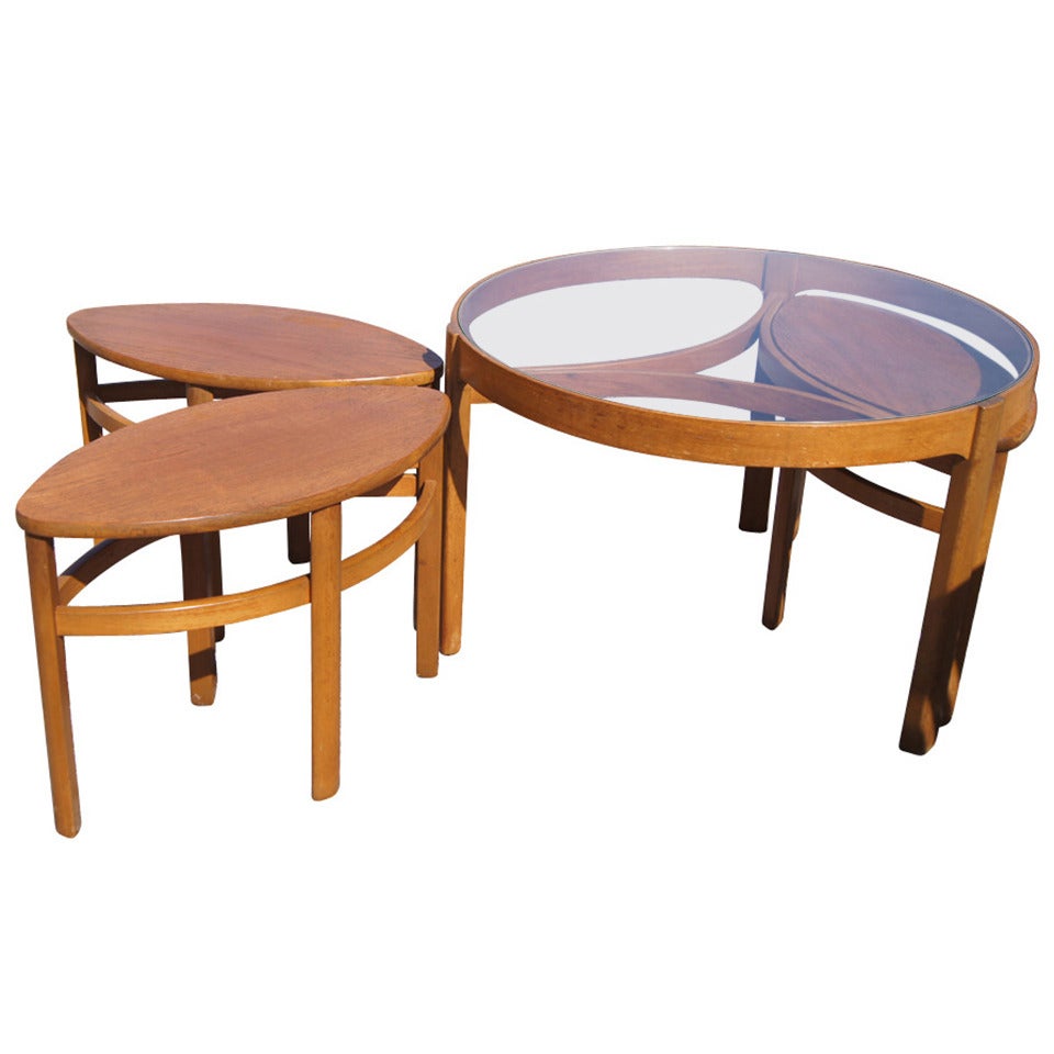 Vintage Danish Nesting Coffee Table Set