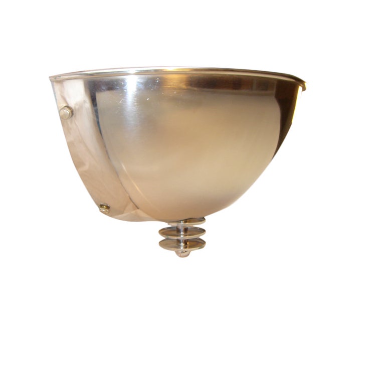 Pair of Large Art Deco Style Mid Century Chrome Sconces For Sale at 1stdibs