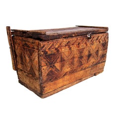 Vintage Rustic Solid Wood Moroccan Trunk Chest