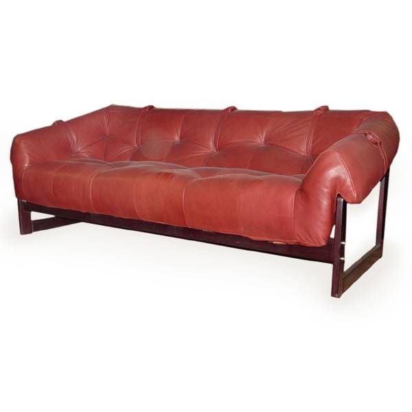 Percival Lafer Rosewood And Leather Brazilian Sofa