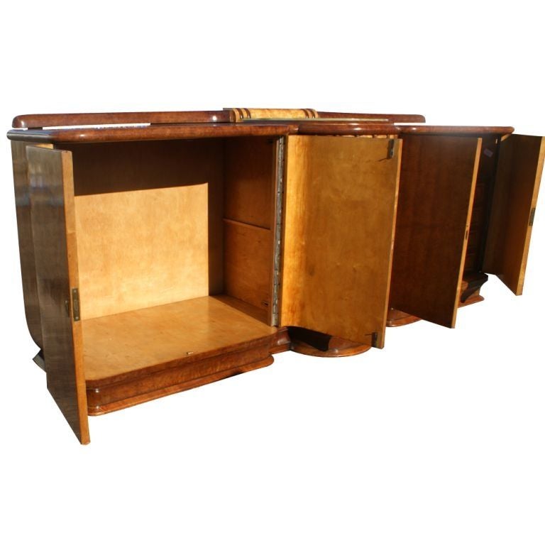 Art Deco Exotic Burl And Onyx Sideboard Buffet 3