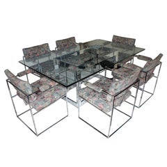 Used Milo Baughman for Thayer Coggin Dining Table and Six Chairs