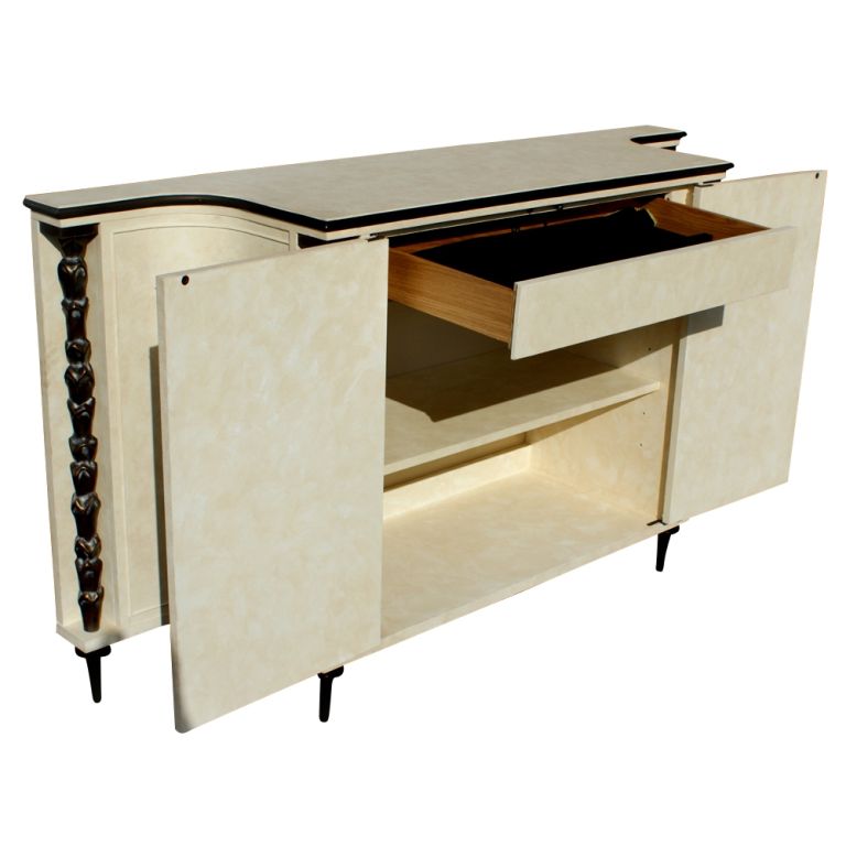 Andre Arbus For Baker Indochine Parchment Buffet Cabinet In Excellent Condition In Pasadena, TX