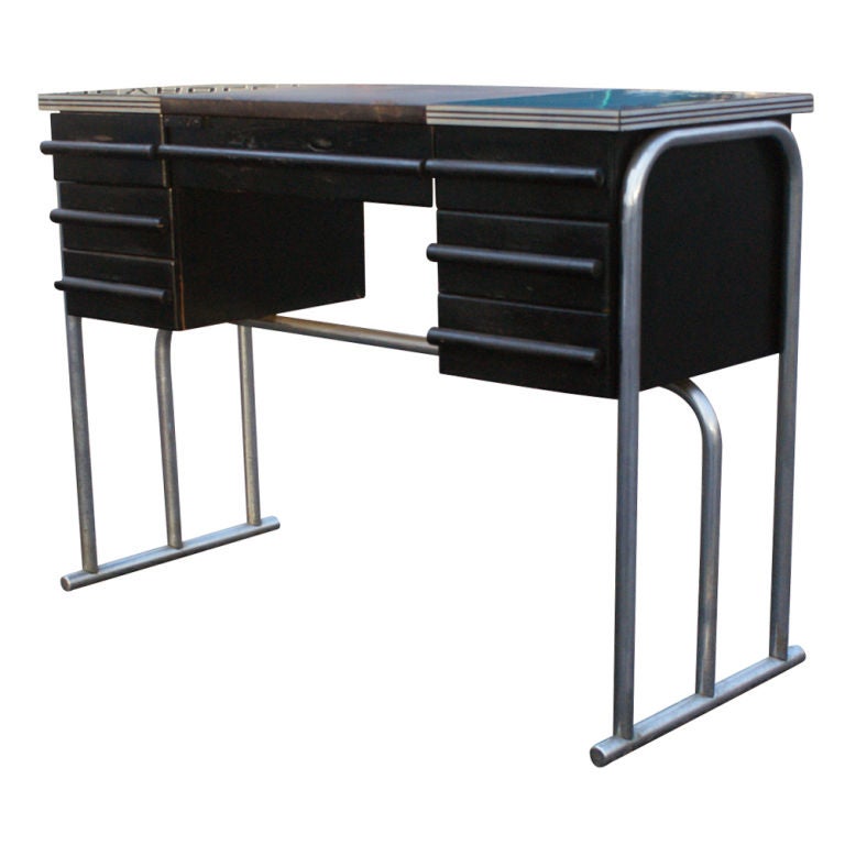 American Gilbert Rohde For Troy Sunshade Art Deco Desk And Chair