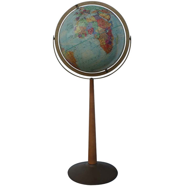Vintage Replogle Globe With Floor Stand