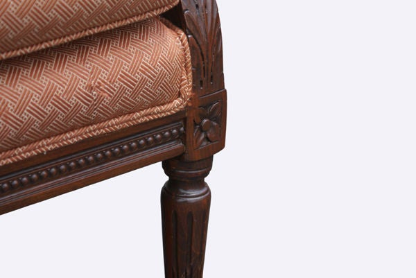 Fabric Baker Regency Style Mahogany Settee Sofa