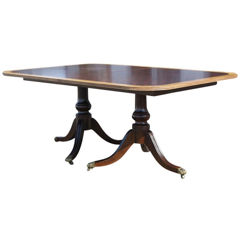 Henredon Woven Wood and Patchwork Leather Dining Table For Sale at 1stdibs