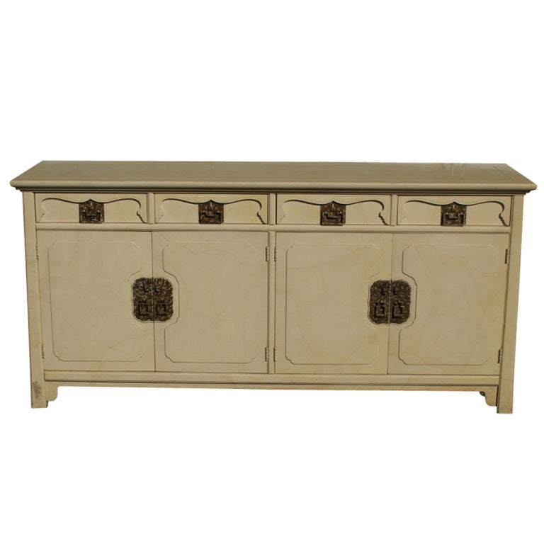 Henredon Faux Parchment Asian Motif Buffet