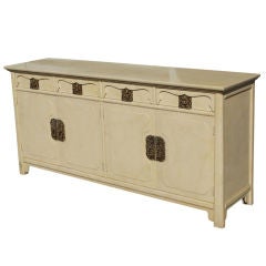 Henredon Faux Parchment Asian Motif Buffet