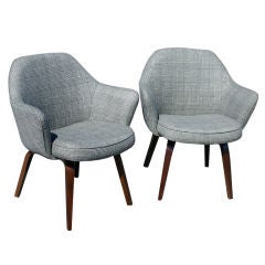 Eero Saarinen For Knoll Early Wooden Leg Arm Chairs