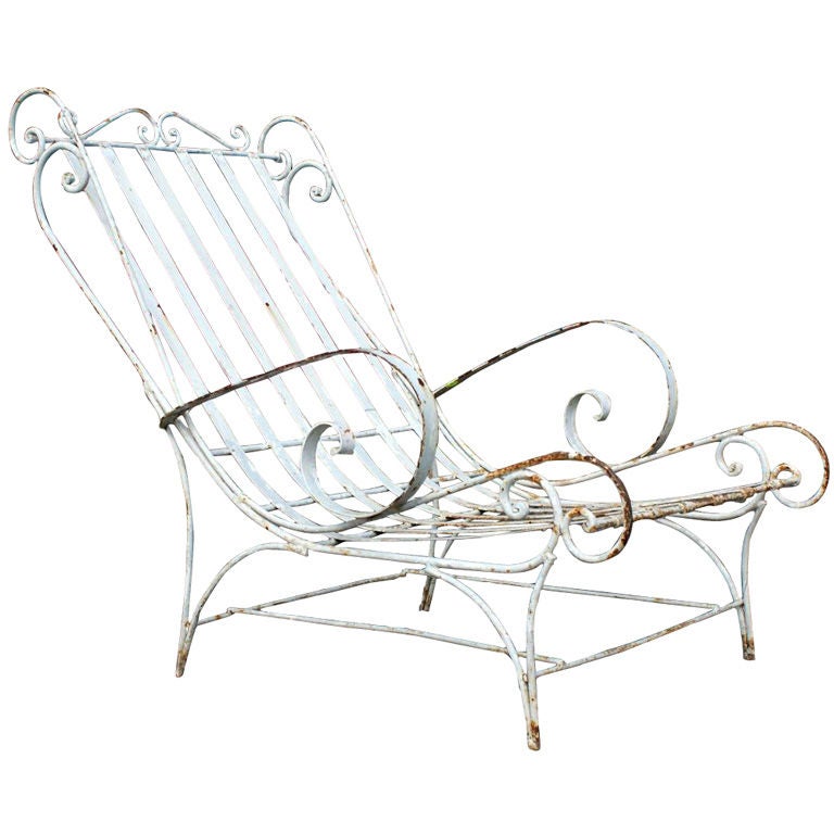 Ornate Wrought Iron Lounge Chair