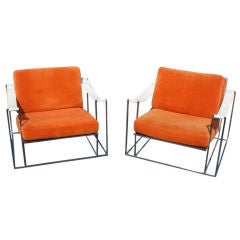 Pair Of Milo Baughman Lounge Chairs 10
