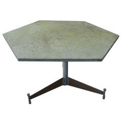 Salterini Hexagonal Green Slate Outdoor Table