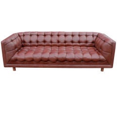 Ward Bennett For Brickell Tufted Leather Sofa