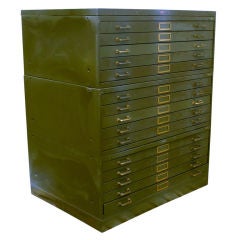 Large Vintage Steel Flat File Cabinet