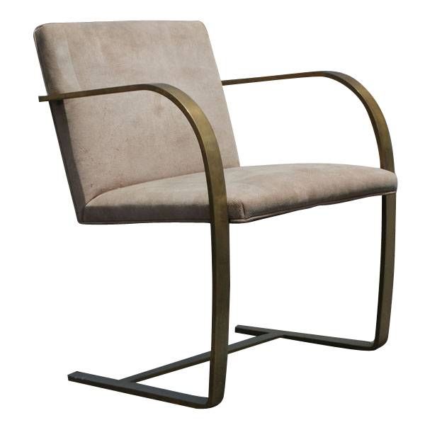 Eight Mies Van Der Rohe For Knoll Bronze Flatbar Brno Chairs