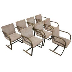 Eight Mies Van Der Rohe For Knoll Bronze Flatbar Brno Chairs