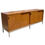 Florence Knoll For Knoll Walnut & Chrome Buffet Credenza